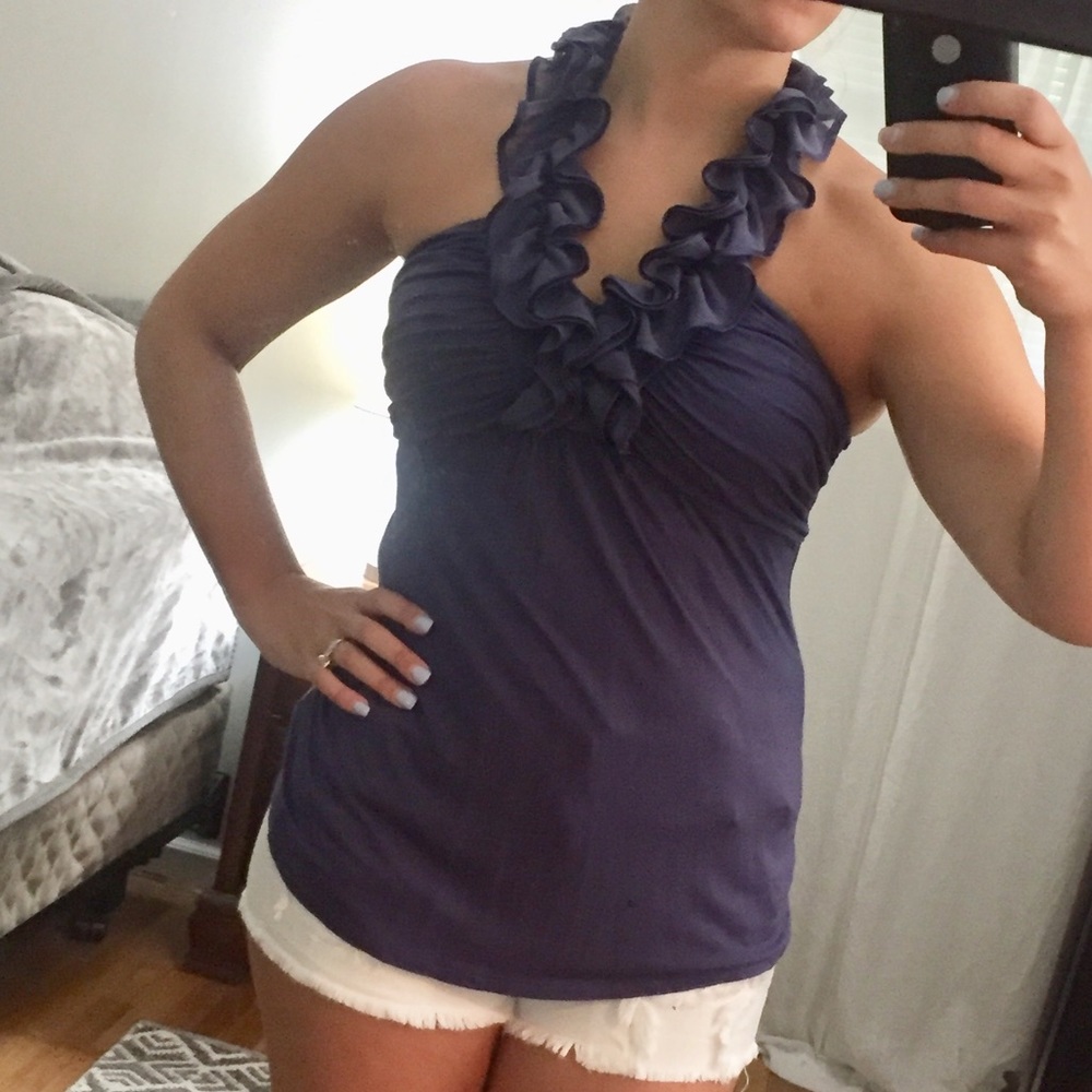 ruffle detail halter top